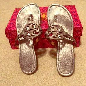 Tory Burch Pewter Miller Sandal